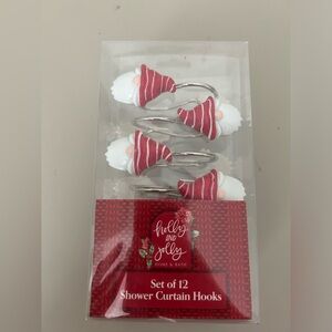Santa Gnome Shower Curtain Hooks